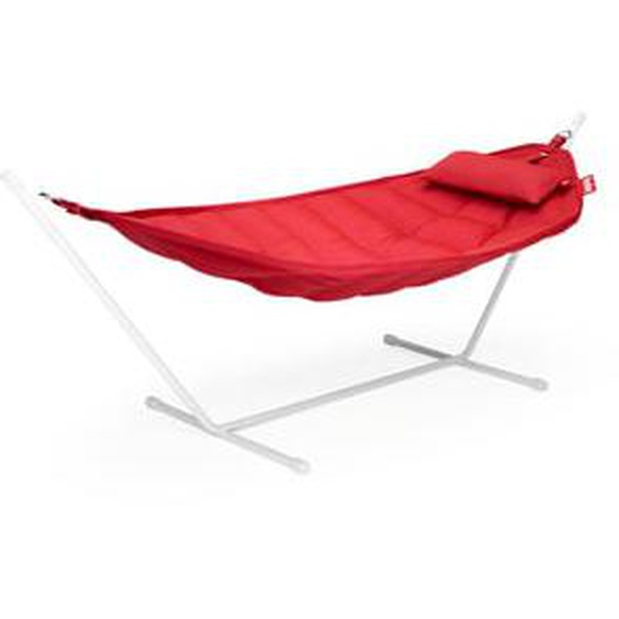 Hamac Headdemock Superb avec piètement et coussin - rouge - gris clair