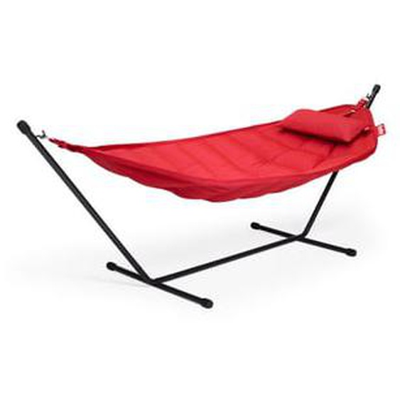 Hamac Headdemock Superb avec piètement et coussin - rouge - noir