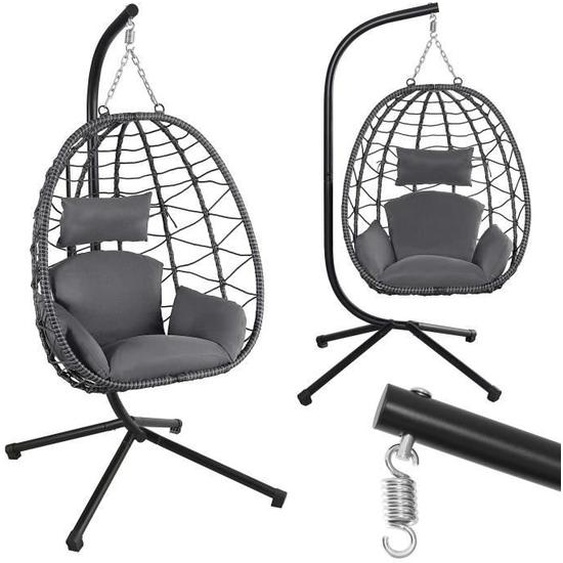 Hamac MAKIKA - Fauteuil suspendu - réglable en hauteur - Gris