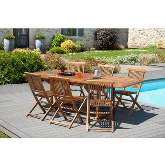 HANNA - Table de jardin 4/6 personnes - rectangulaire extensible 120/180 x 90 cm en bois Teck huilé