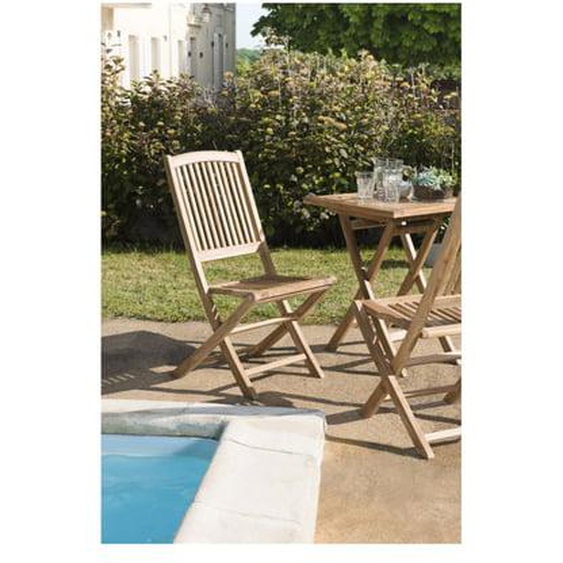 HARRIS - Ensemble de 2 chaises de jardin Lombock en bois Teck