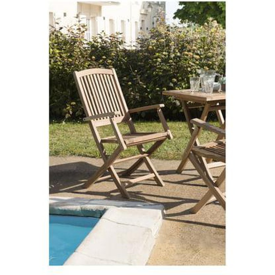 HARRIS - Ensemble de 2 fauteuils de jardin Lombock en bois Teck