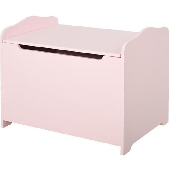 HOMCOM Coffres à jouets pour enfants Boîte à jouets malle de rangement dim. 60L x 40l x 48H cm vérin pneumatique MDF rose