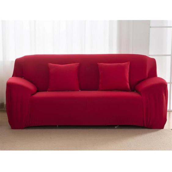 Housmife – Housse De Protection Extensible Pour Canapé Et Fauteuil 1 2 3 4 Places  Couleur Unie  Pour  Red Red M  AF 145 185cm 1PC