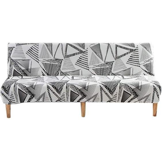 Housse de Canapé Clic Clac sans Bras Housse de Futon Extensible Housse de Canapé-lit - 2 Places 3 Places - 160-190 cm - Gris