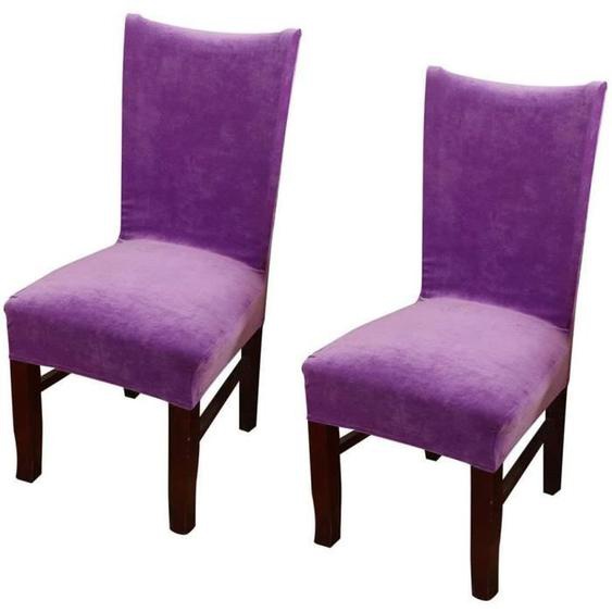 Housse de Chaise en Velours - Pinji - 2PCS - Violet Clair - Protecteur de Siège