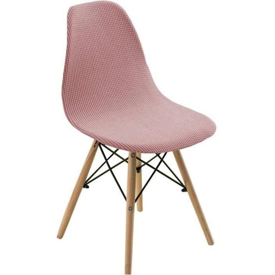 Housse de Chaise Scandinave,Housse de Salle à Manger Extensible Tissu Jacquard Spandex Couverture -Rose-1 Pièce A1545