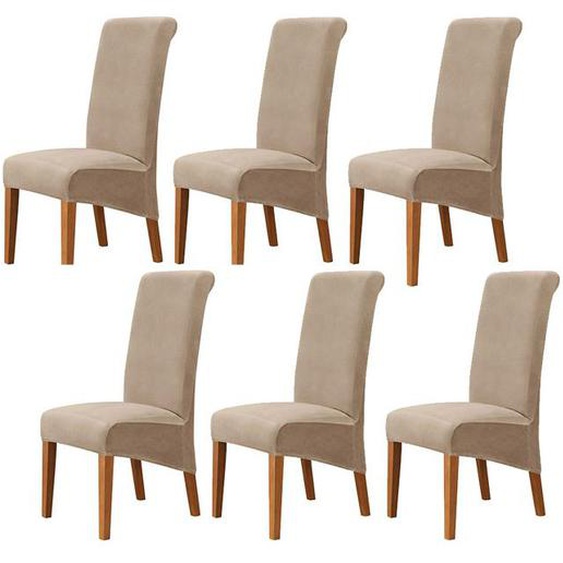 Housse de Chaise XL Salle à Manger 6 pieces Extensible Couverture de Chaises Dossier Haut Amovible et Lavable Housses de Chaises,C