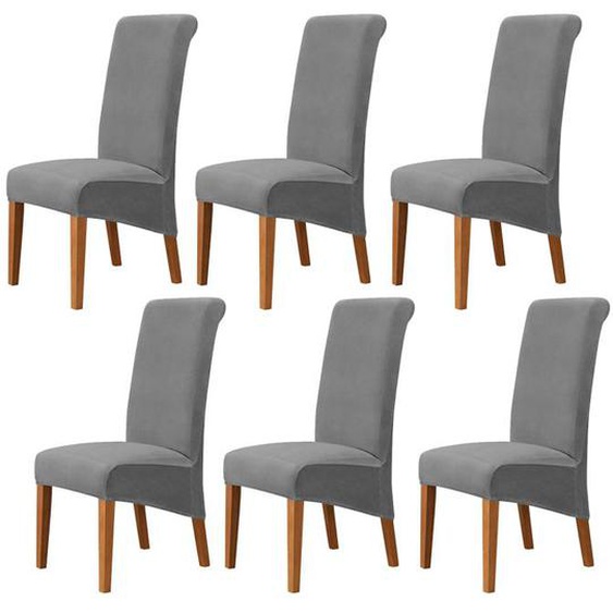 Housse de Chaise XL Salle à Manger 6 pieces Extensible Couverture de Chaises Dossier Haut Amovible et Lavable Housses de Chaises,H