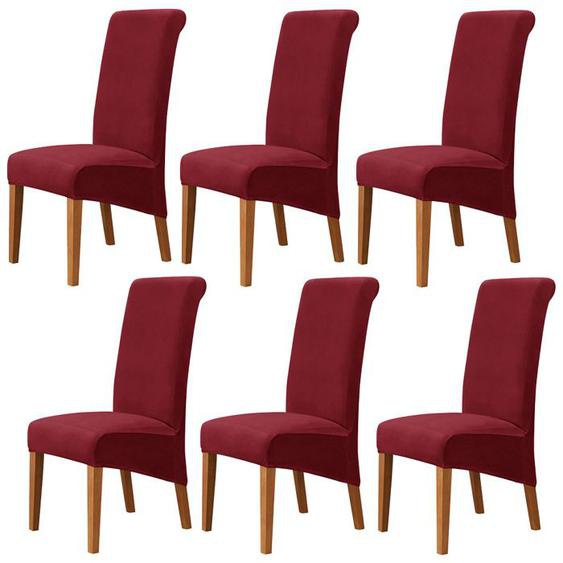 Housse de Chaise XL Salle à Manger 6 pieces Extensible Couverture de Chaises Dossier Haut Amovible et Lavable Housses de Chaises,N