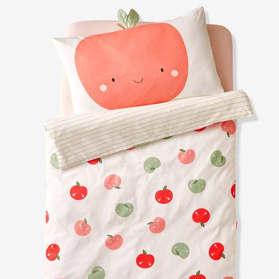 Housse de couette bébé POMME blanc imprimé