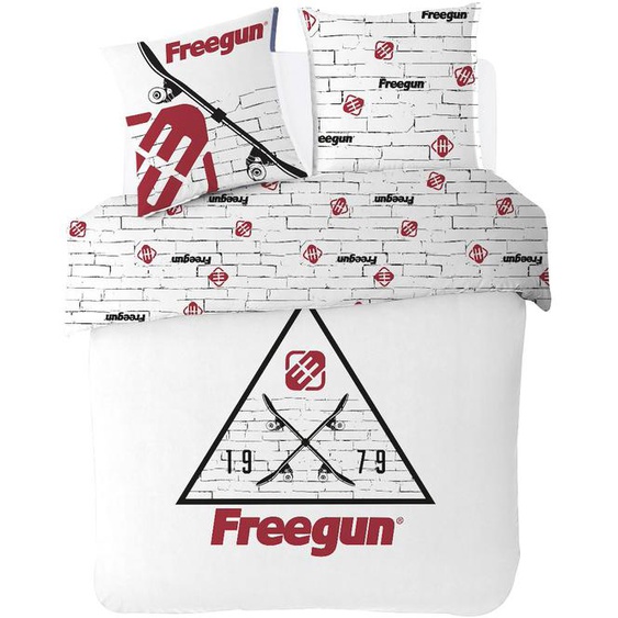 Housse De Couette Freegun Skateboard Coton Blanc