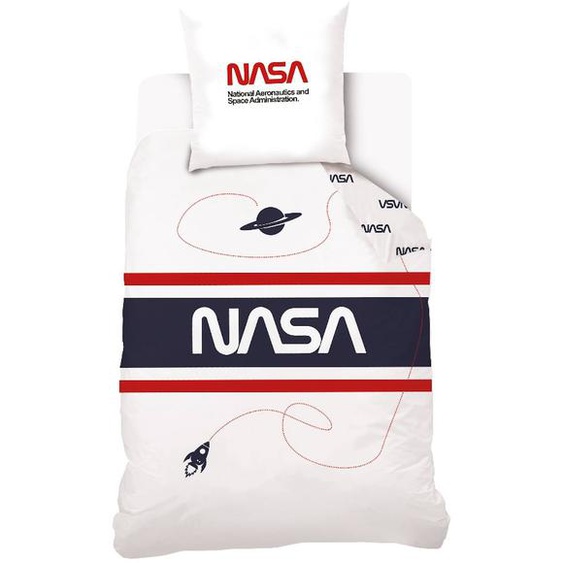 Housse De Couette Nasa Spaceship Coton Blanc