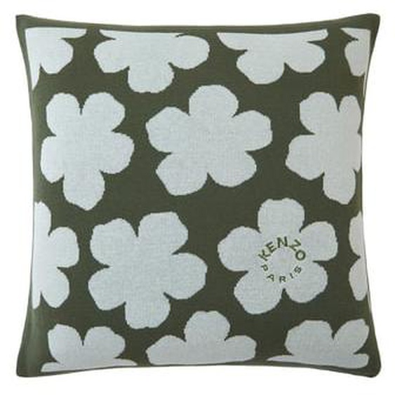 Housse de coussin en coton vert, K Hanadot