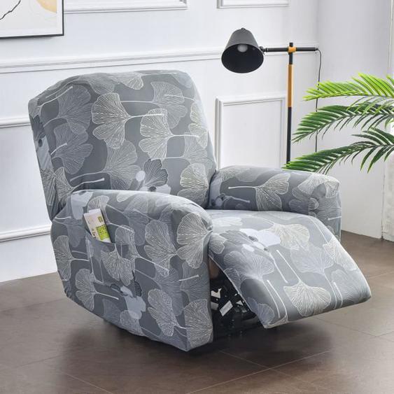 Housse de Fauteuil Relax Extensible 1 Place, Housse de Fauteuil Relax Inclinable Electrique, Couverture de Chaise, style3