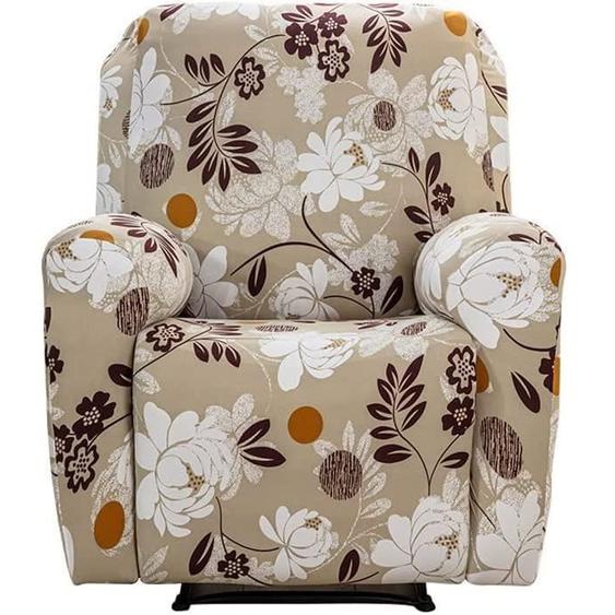 Housse de Fauteuil Relax Extensible, 1 Places Housse de Canapé Antidérapante avec Poche Latérale, Housse Fauteuil Inclinable,Style