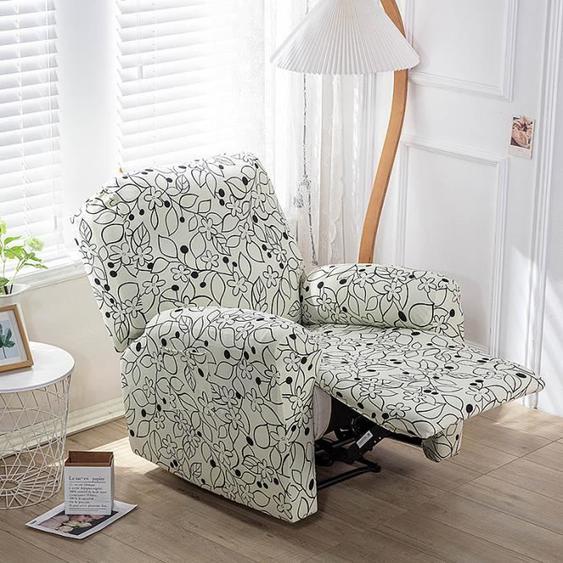 Housse de Fauteuil Relax Haute élasticité pour Fauteuil Relax inclinable 4 pièces avec Poches latérales, 1 Place, Style U