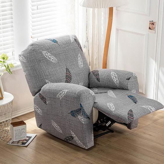 Housse de Fauteuil Relax Haute élasticité pour Fauteuil Relax inclinable 4 pièces avec Poches latérales, 1 Place, Style V