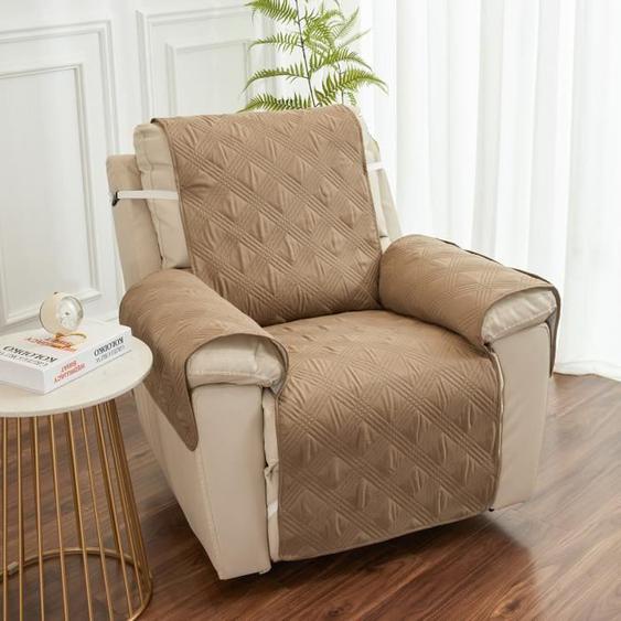 Housse de Fauteuil Relax Matelassé Antidérapant,Couvre Fauteuil Relax ,Protecteur Canapé 1 Place Doux ,Kaki