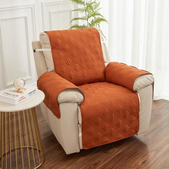 Housse de Fauteuil Relax Matelassé Antidérapant,Couvre Fauteuil Relax ,Protecteur Canapé 1 Place Doux ,Orange