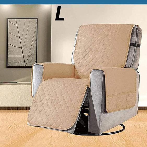 Housse de Fauteuil Relax Matelassé Couvre Fauteuil Inclinable Doux Protecteur Canapé 1 Place Antidérapant , L ,Jaune Clair