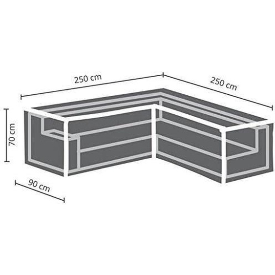 Housse de protection en polypropylène pour salon de jardin de 250 cm - Noir - Perel Garden