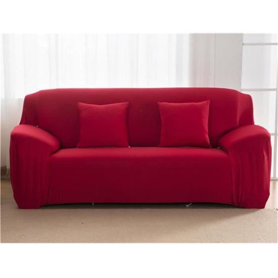 Housse Élastique pour Canapé et Fauteuil pour Salon  Couverture Extensible  Tout Compris  de Protec Rouge Rouge L 3 Seat 190 230cm