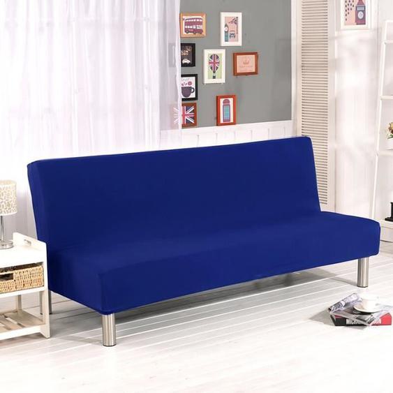 Housse Extensible Pour Canapé Et Lit Sans Accoudoirs  21 Couleurs Unies  Taille Universelle  Lavable   Navy Navy L Size  185 215cm