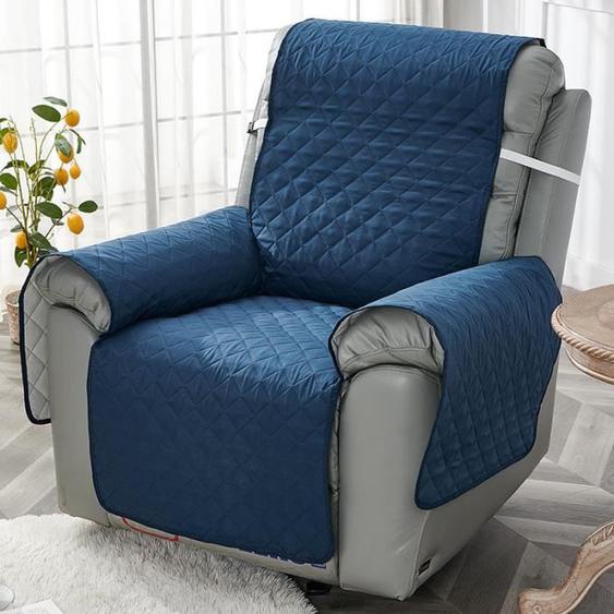 Housse Fauteuil Relax Matelassé,Couvre Fauteuil Relax Antidérapant,Couverture Protecteur Canapé 1 Place Doux et Confortable,Marin