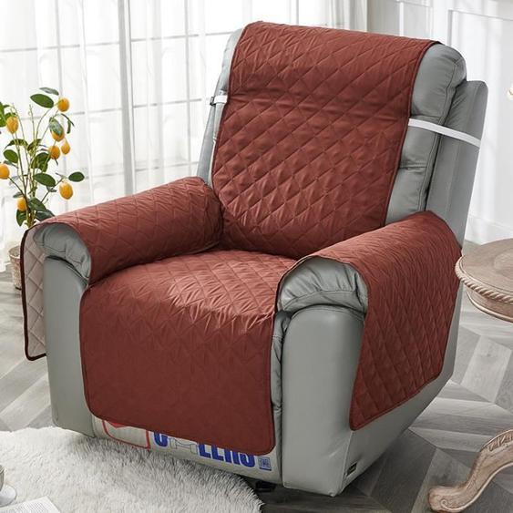 Housse Fauteuil Relax Matelassé,Couvre Fauteuil Relax Antidérapant,Couverture Protecteur Canapé 1 Place Doux et Confortable,Rouge2