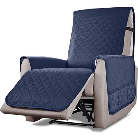 Housse pour Fauteuil inclinable matelassée, WOVTE 1 Housse pour Fauteuil Universel Housse pour canapé / S - Marine