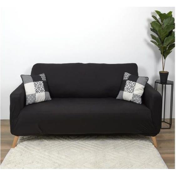 Housses canapés & BZ - Housse de canapé extensible - Deux places - L 170 cm x 80 x 80 cm - Noir