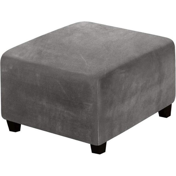 Housses de Repose-Pieds Carres Protection Extensible en Velours Housse de Tabouret de Rangement Gris PZCC