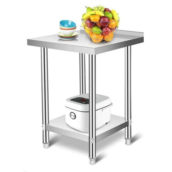 HSTURYZ Table de Travail Inox Premium 61*61*90 cm avec Dosseret Professionnel