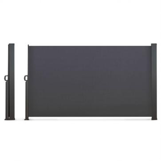 Idmarket - Paravent extérieur rétractable 180 x 500 cm gris anthracite store latéral