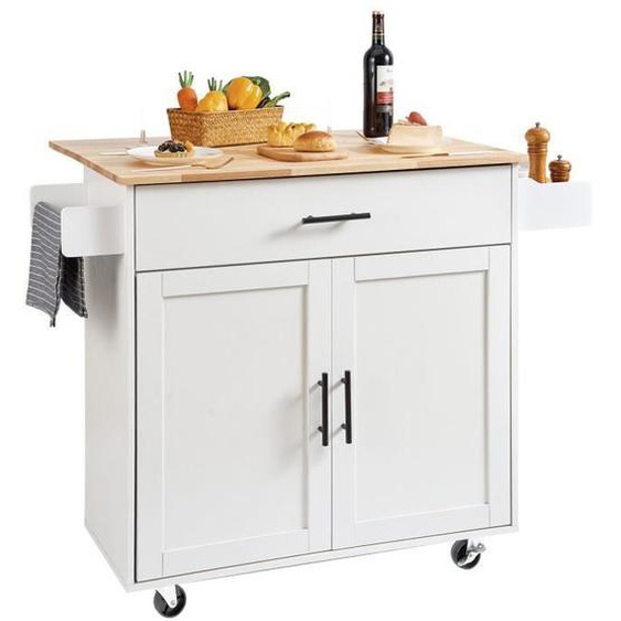 Îlot Central - Vevor - Desserte De Cuisine À Roulettes 90 Cm Avec 1 Armoire 1 Tiroir