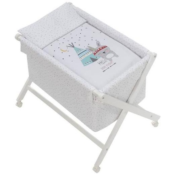 Interbaby Berceau Petit Indien 90 X 55 Cm Bois Blanc Blanc