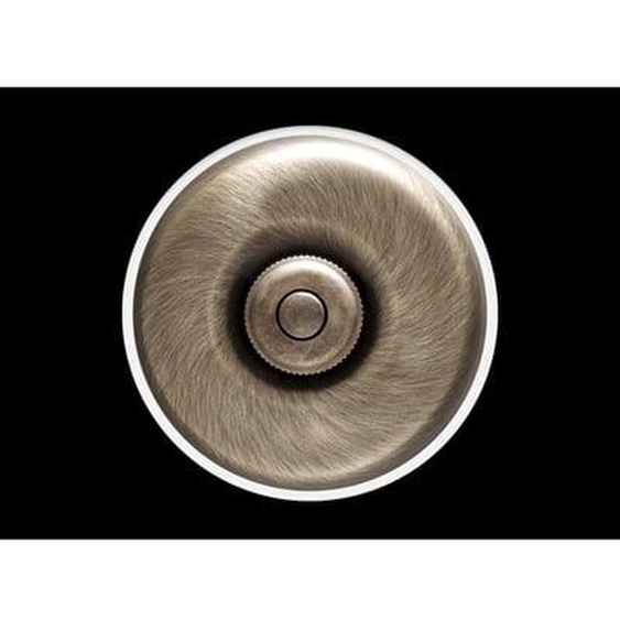 Interrupteur bouton poussoir Dimbler 10A blanc et bronze Ø64,5 mm