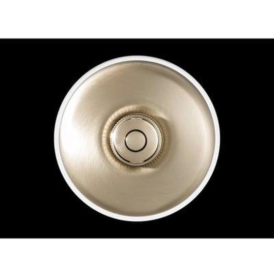 Interrupteur bouton poussoir Dimbler 10A blanc et doré satiné Ø64,5 mm