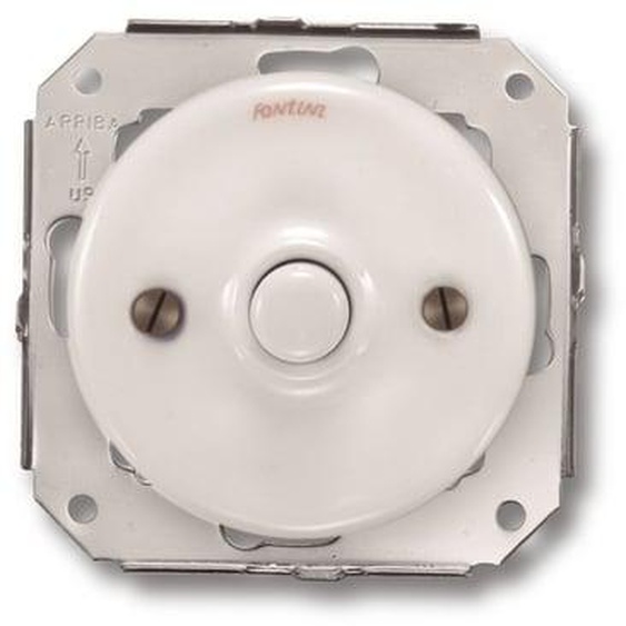 Interrupteur bouton poussoir Garby blanc 10A Ø64,5 mm