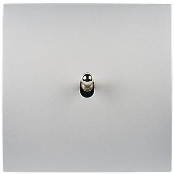 Interrupteur simple poussoir Karo aluminium satin