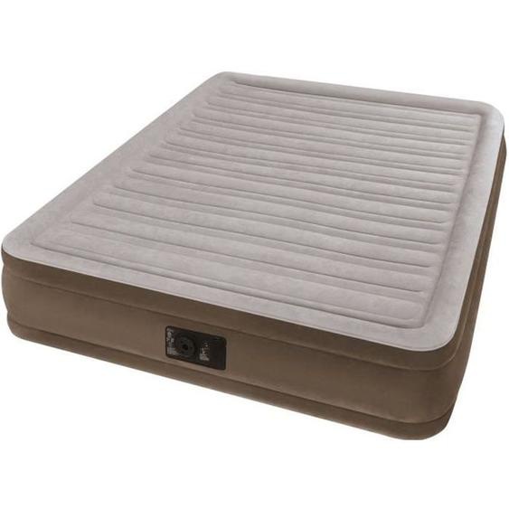 INTEX Matelas COMFORT PLUSH FIBER TECH 152x203 - Gonflable - Fermeté réglable - 33 cm - Electrique -2 personnes