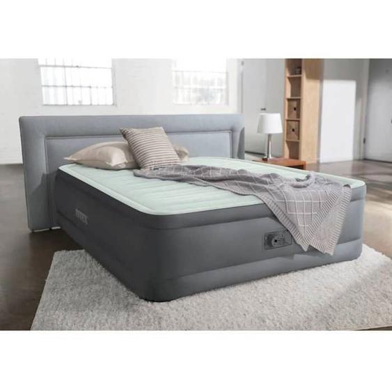 Intex PremAire I - Matelas dair - Double - Comprend Une Pompe Intégrée Et une Sac De Transport - 203x152x46 cm - PVC - Gris