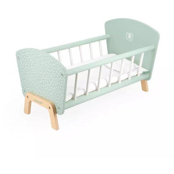 Janod - Lit En Bois - Avec 1 Oreiller Et 1 Couverture - Pour Poupons Jusquà 42 Cm - Jouet Dimitation En Bois Fsctm - Dès 3 Ans Vert