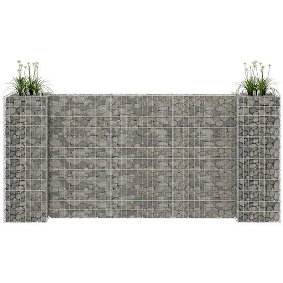 Jardinière à gabion en H Fil dacier 260x40x120 cm