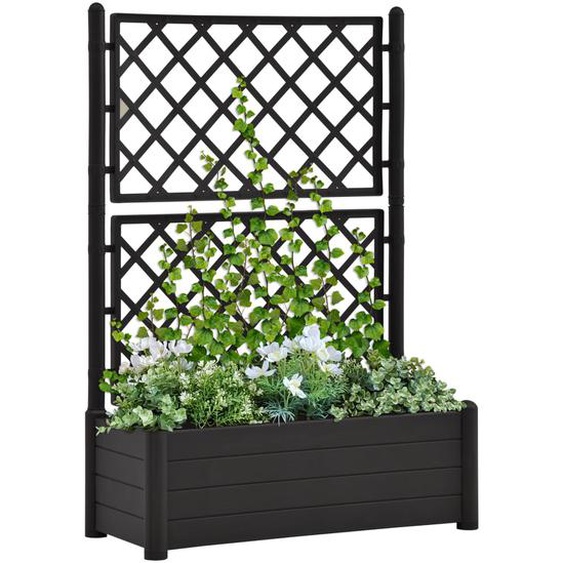 Jardinière avec treillis 100x43x142 cm PP Anthracite