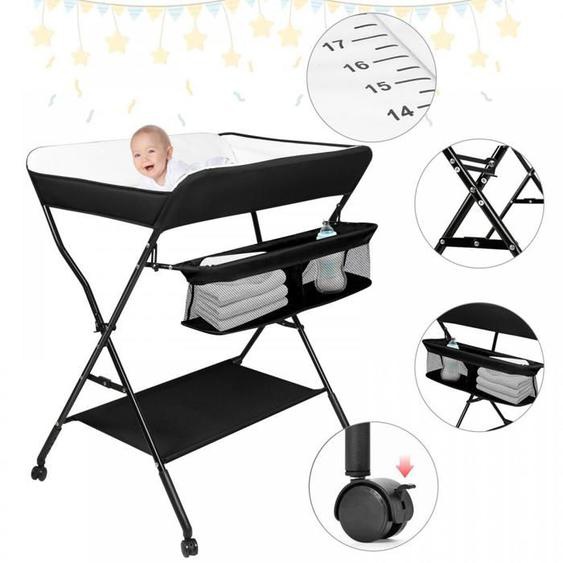 JEOBEST Plan à langer pliant, support en métal, stable et sûr, Table à langer pour bébé Commode à langer pour Naissance-1ans