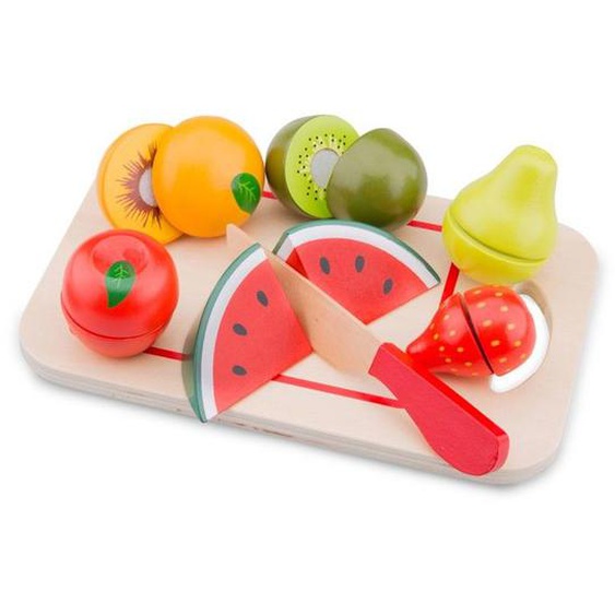 Jeu De Coupe De Fruits - New Classic Toys - Ensemble Junior 8 Pièces En Bois Avec Velcro Blanc