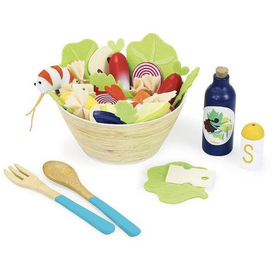 Jeu De Salade En Bois Pour Enfant - Vilac - 40 Pièces - Rouge Rouge