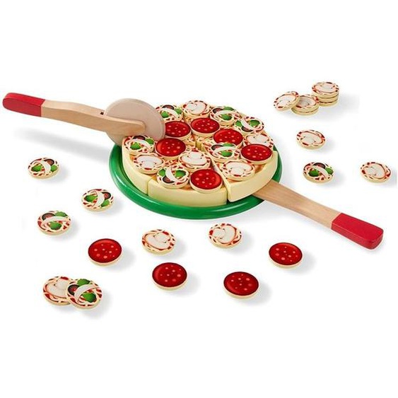 Jeu Dimitation - Melissa & Doug - Pizza En Bois - Bois - Beige - A Partir De 3 Ans Beige